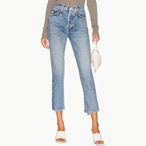 AGOLDE Riley High Rise Straight Crop Denim Jeans | Sz 27 | Endless (Light Wash)